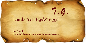 Tamási Gyöngyi névjegykártya